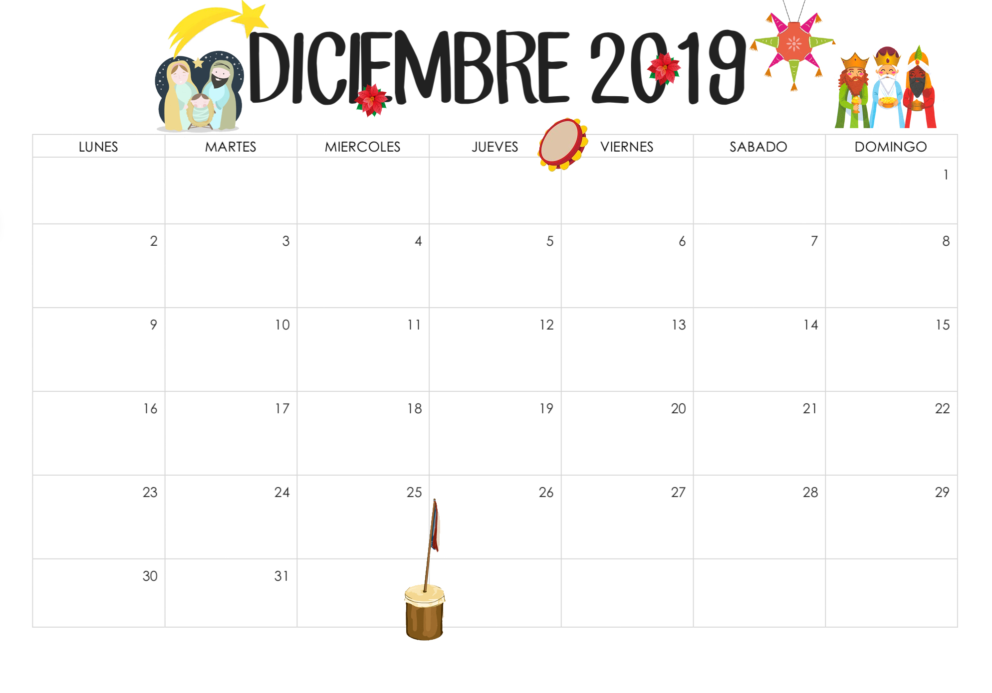 calendario de diciembre